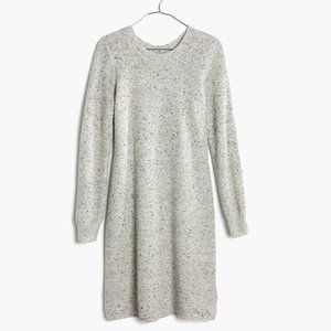 Madewell Button-Back Sweater Dress in Donegal Grey
